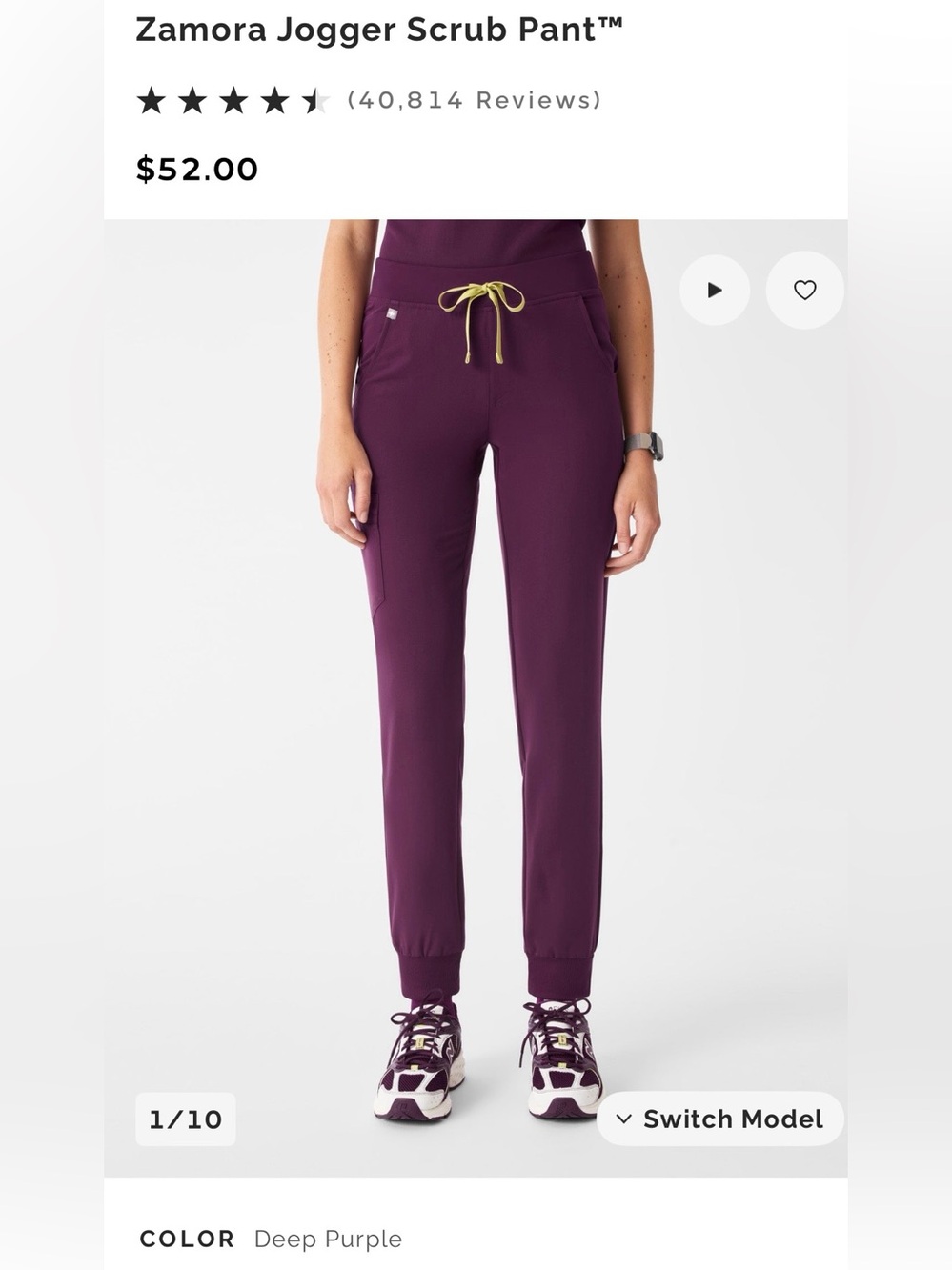 Deep Purple Figs Zamora Mid-Rise Jogger